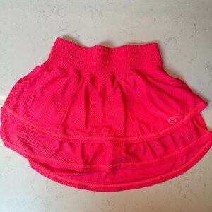 'The Bubble' Ruffle Tennis Skirt, Hot Pink Mesh L
